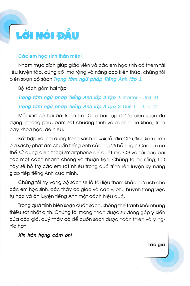 Trọng Tâm Ngữ Pháp Tiếng Anh Lớp 3 - Tập 1 _MT