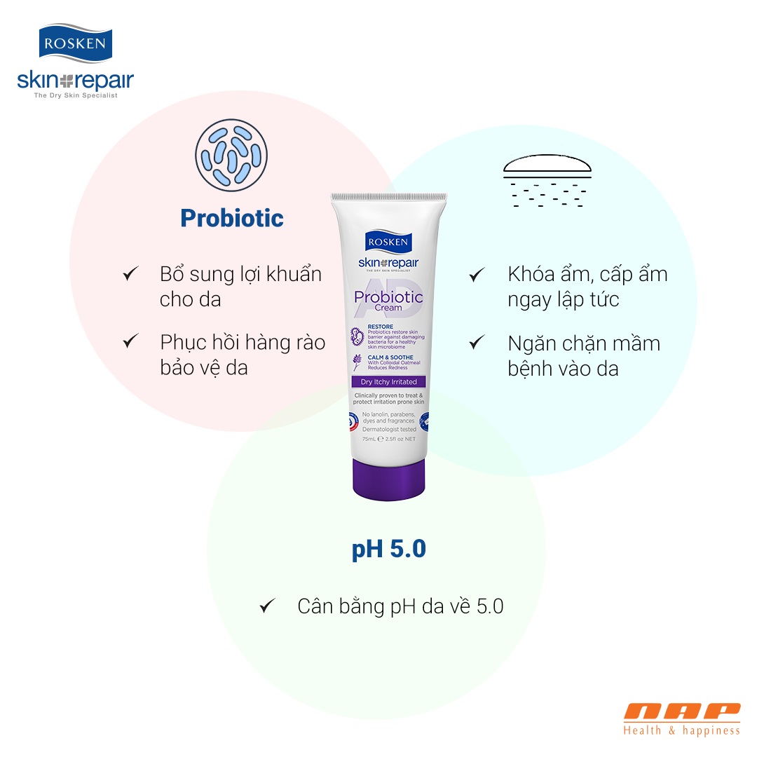 Kem chăm sóc da Rosken AD Probiotic cream 75ml