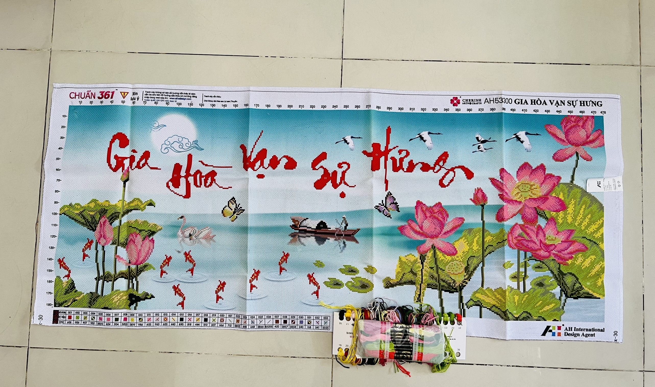 Tranh thêu chữ thập Gia hòa vạn sự hưng AL53300, tranh 3D