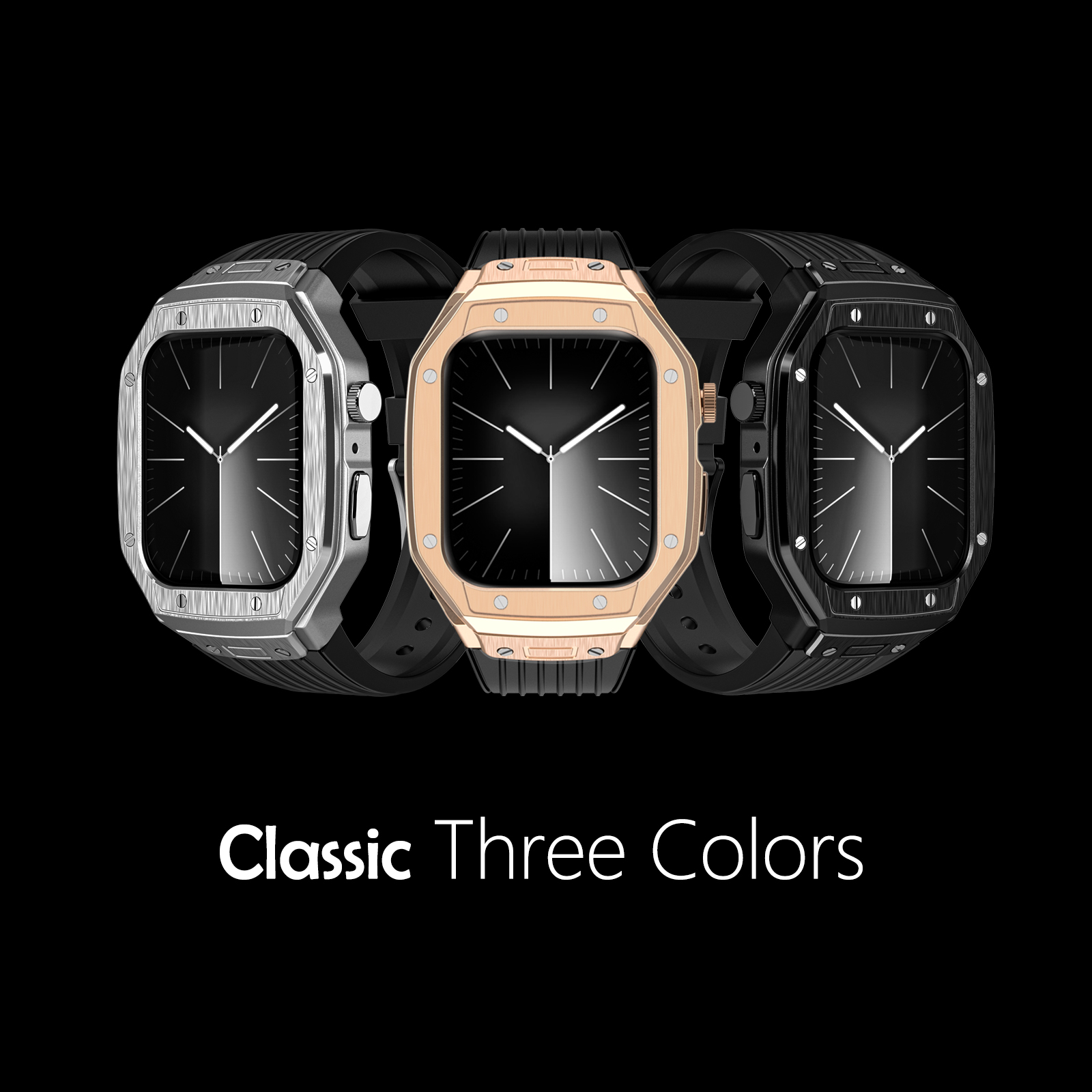 Ốp Case tích hợp dây đeo Vỏ Kim Loại bảo vệ cho Apple Watch Series 4/5/6/SE/7/8/9/SE2 Size 44mm/45mm - Hàng Nhập Khẩu