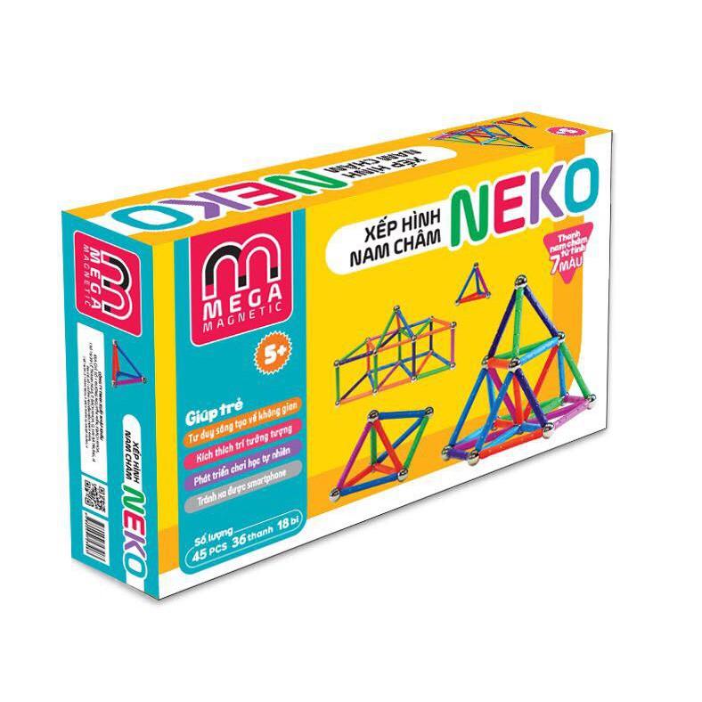 6030L - Bộ xếp hình nam châm thông minh 7 màu Neko - Thanh dài