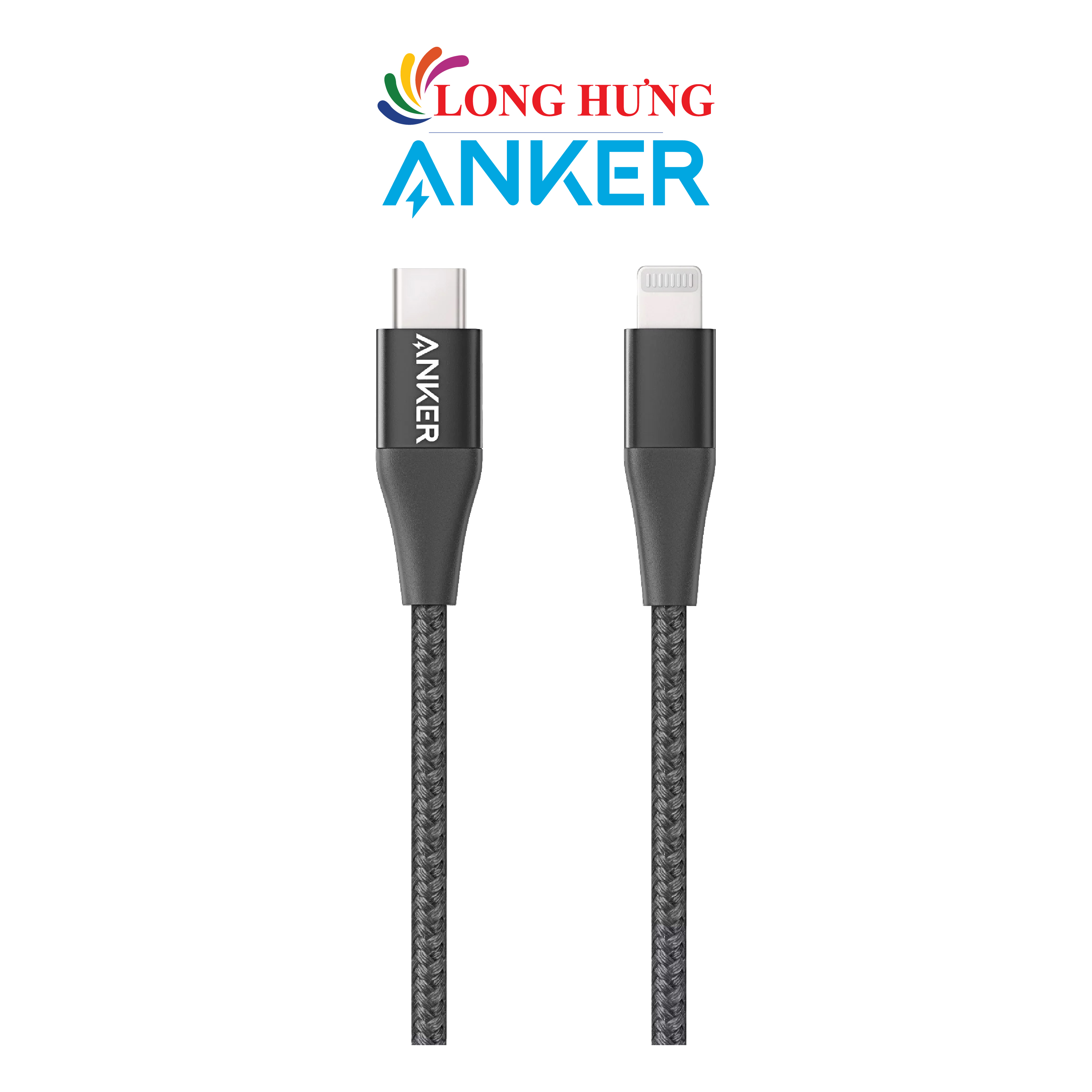 Cáp USB Type-C to iP Anker MFI PowerLine+ II 0.9m A8652/1.8m A8653 - Hàng chính hãng