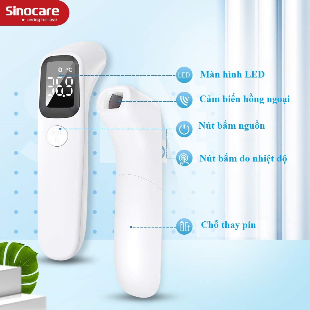 Nhiệt kế điện tử hồng ngoại đo trán Sinocare F1D1 - Thương hiệu Đức