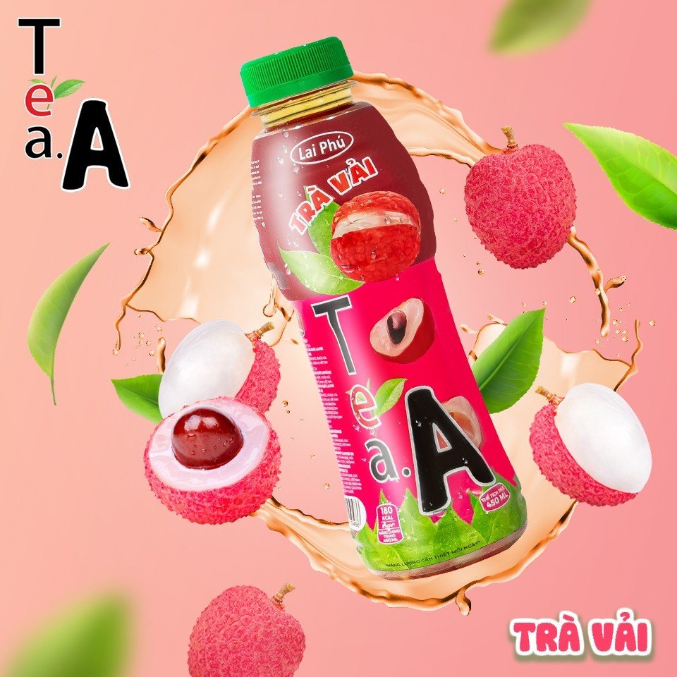 Trà Vải Tea A Chai 450ml - Thùng 24 Chai