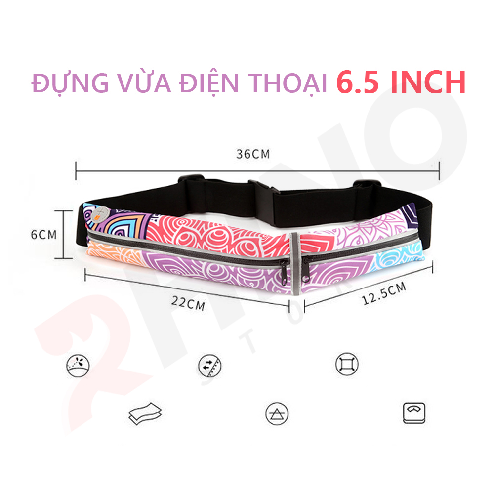 Đai đeo thắt lưng thời trang thể thao cho nam nữ Rhino B202 đựng vừa điện thoại 6.5 Inch, dùng khi chạy bộ đạp xe leo núi hoặc chơi các môn thể thao khác, vải chất lượng cao Rhino Store