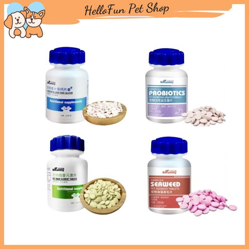 Vitamin cho chó mèo Borammy bổ sung Nguyên tố vi lượng, Canxi, Men tiêu hóa, Giải độc cho thú cưng
