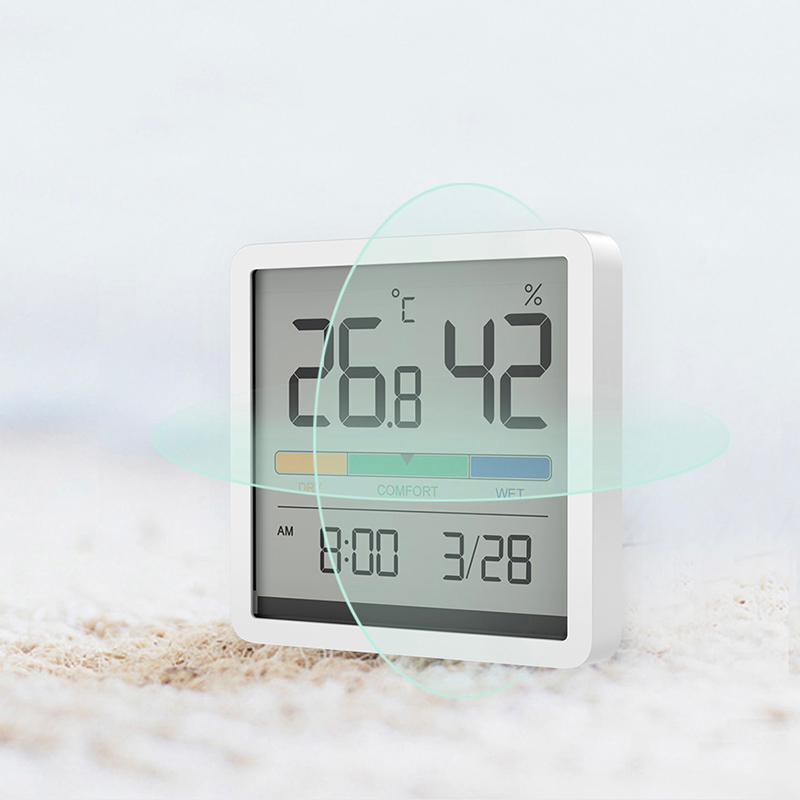 Đồng hồ nhiệt độ và độ ẩm Xiaomi youpin Miiiw Mute Màn hình LCD lớn 3,34 inch độ chính xác cao