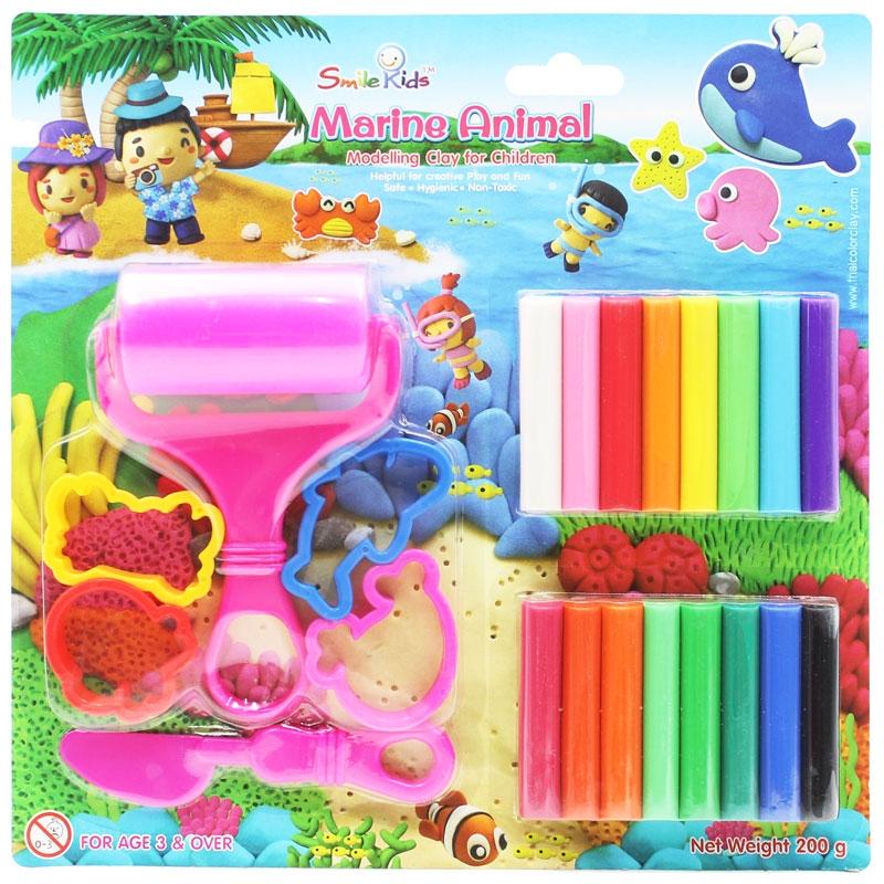 Vỉ Đất Nặn 16 Màu Marine Animal - Smile Kids SK-1600 RM