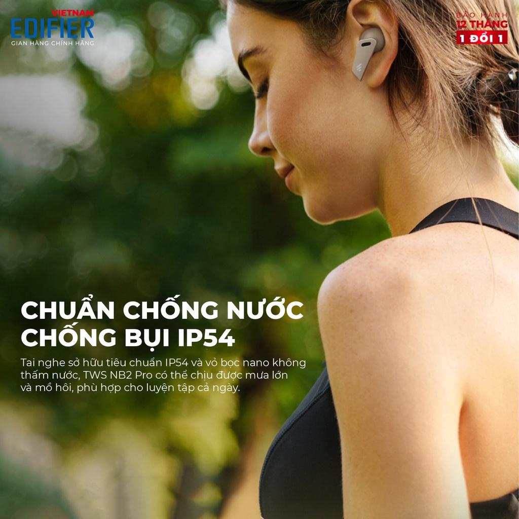 Tai nghe Bluetooth 5.0 EDIFIER TWS NB2 Pro - Thời lượng pin 32 giờ - Chồng ồn ANC - Âm thanh Stereo Chống nước IP54 - Hàng chính hãng