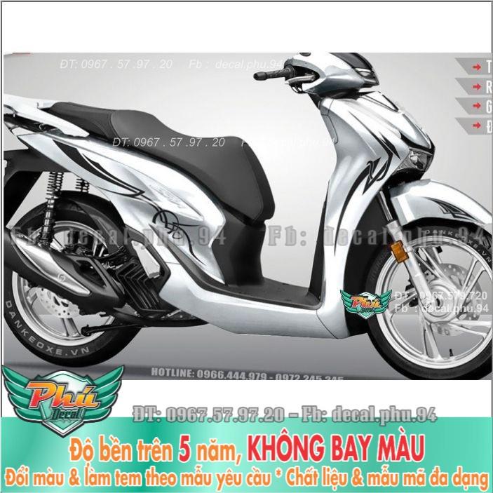 Tem rời SH 2020 Chỉ đen xe trắng