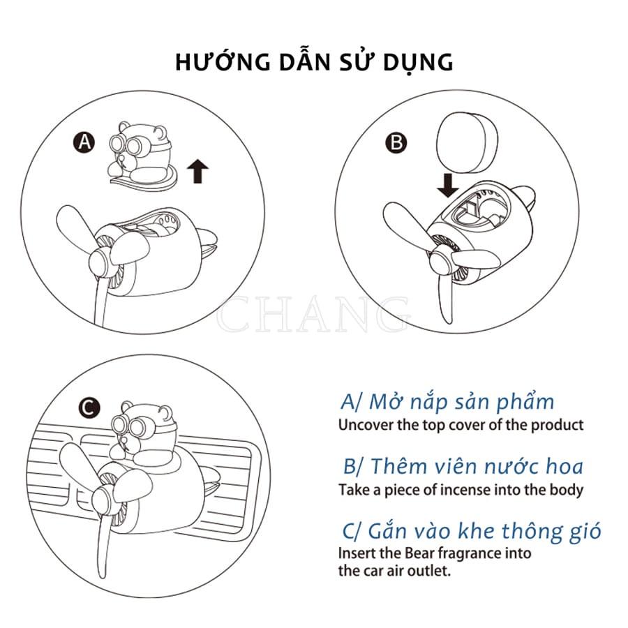 Sáp Thơm Nước Hoa Ô Tô Hình Thú Lái Máy Bay, Phụ Kiện Trang Trí Xe Siêu Dễ Thương