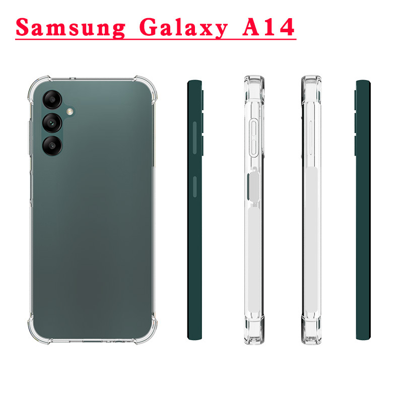 Ốp lưng dành cho Samsung Galaxy A14 5G dẻo trong suốt chống sốc, có gờ bảo vệ camera