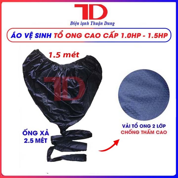 Áo vệ sinh máy lạnh tổ ong cao cấp, đuôi 2.5 mét chống thấm, dụng cụ vệ sinh máy lạnh, túi vệ sinh điều hòa, hàng chính hãng, Điện Lạnh Thuận Dung