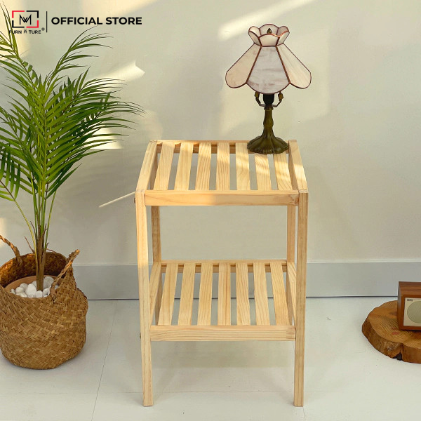 KỆ GỖ 2 TẦNG MÀU GỖ TỰ NHIÊN - 2F NATURAL SHELF