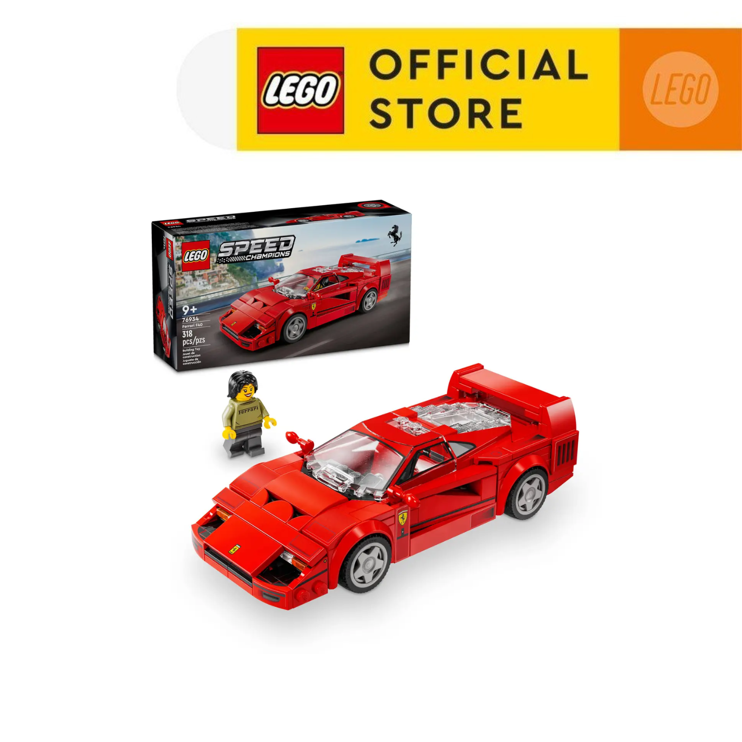 LEGO SPEED CHAMPIONS 76934 Đồ Chơi Lắp Ráp Siêu Xe Thể Thao Ferrari F40 (318 Chi Tiết)