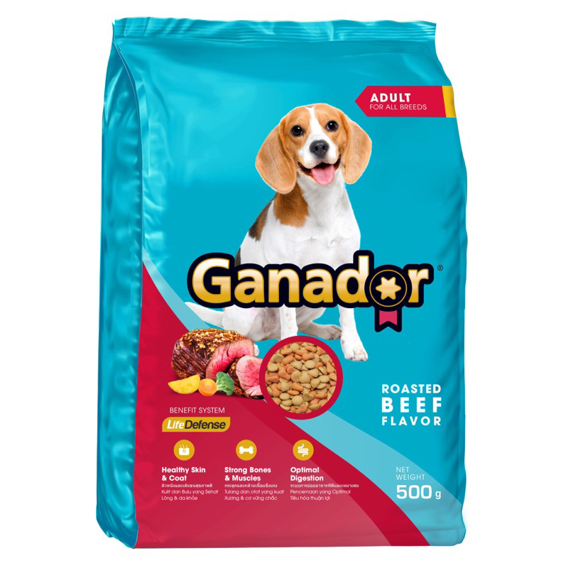 Combo 5 Gói Thức Ăn Hạt Cho Chó Lớn Vị Thịt Bò Ganador Adult Roasted Beef Gói 400g - YonaPetshop