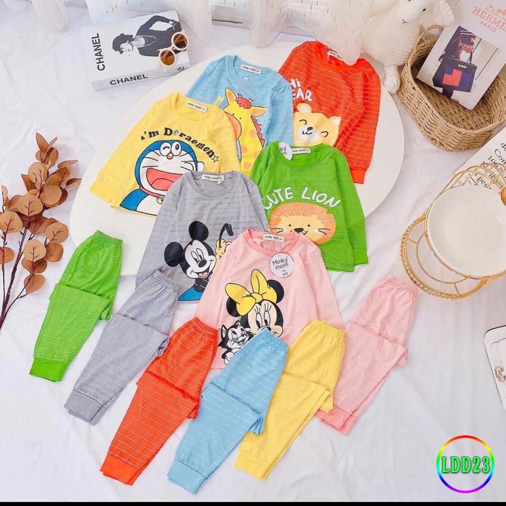 Bộ Dài Tay Cho Bé LDD23 Đồ Bộ Thun Lạnh Cao Cấp Mềm Mịn Thoáng Mát Hàng Chuẩn Loại 1 MINKY MOM