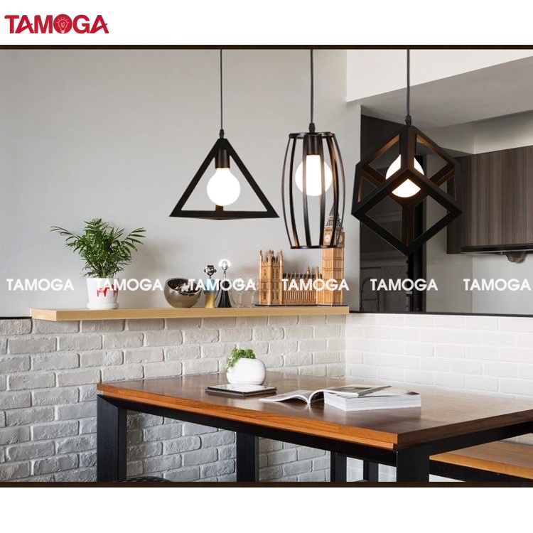 Đèn thả trần trang trí TAMOGA JIBIS bộ 3 lập phương tam giác hình trụ 0072/3