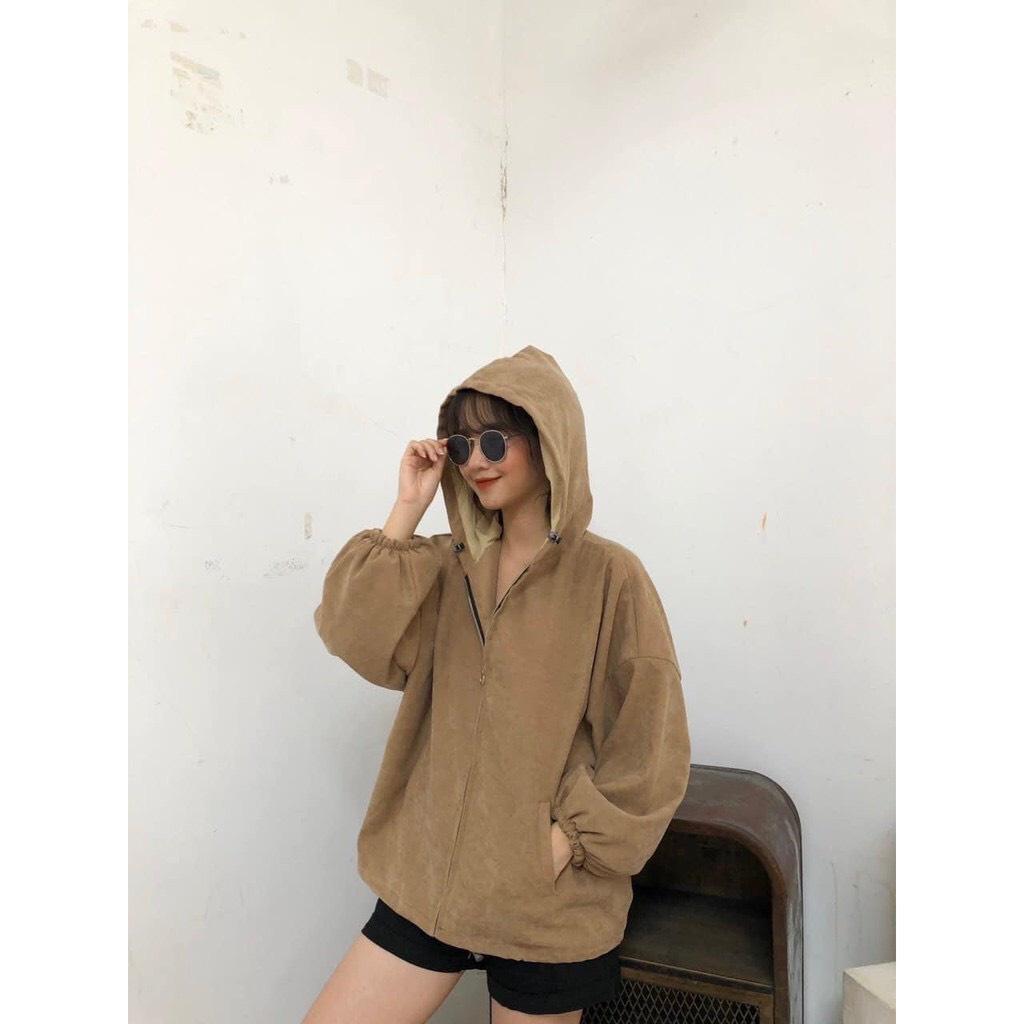 Áo Khoác Nhung Lì Da Lộn 2 Lớp Form Rộng Siêu Xinh Thời Trang 4 Mùa Ulzzang KUN