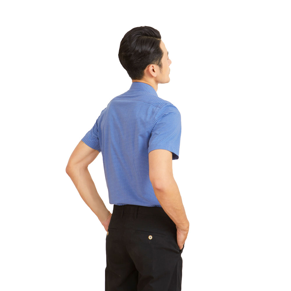 N&amp;M CLUB Áo sơ mi vải Bamboo in họa tiết Nam tay ngắn Slim Fit 2105047