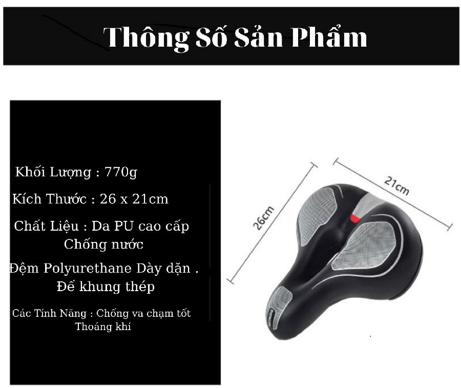 [Chính hãng miDoctor] Yên xe đạp thể thao, Yên xe đạp thể thao êm ái thoáng khí dễ lắp đặt - Đệm Yên xe địa hình thể thao chuyên dụng