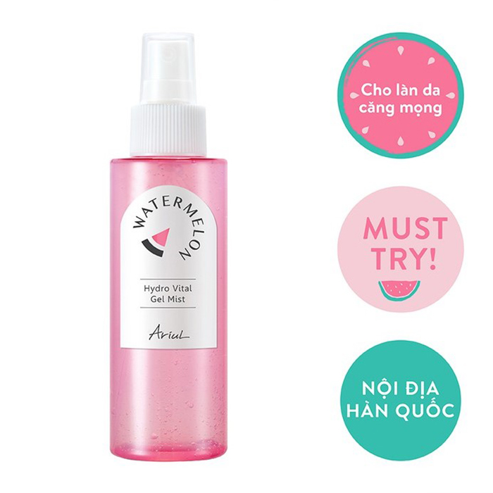 Xịt Dưỡng ARIUL Làm Dịu Và Cấp Ẩm Chiết Xuất Dưa Hấu Watermelon Hydro Vital Gel Mist 120ml