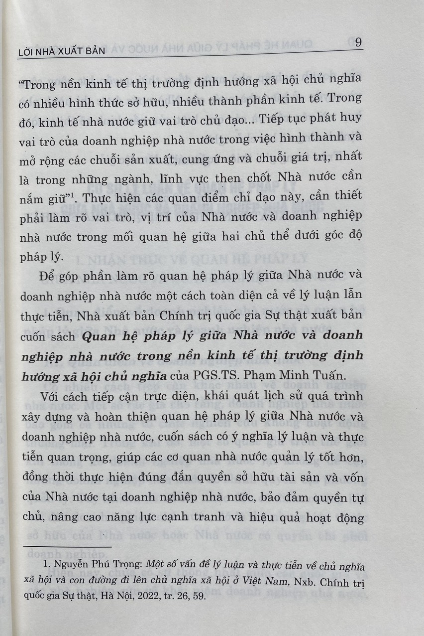 Quan Hệ Pháp Lý Giữa Nhà Nước và Doanh nghiệp Nhà Nước Trong Nền Kinh Tế Thị Trường Đinh Hướng Xã Hội Chủ Nghĩa