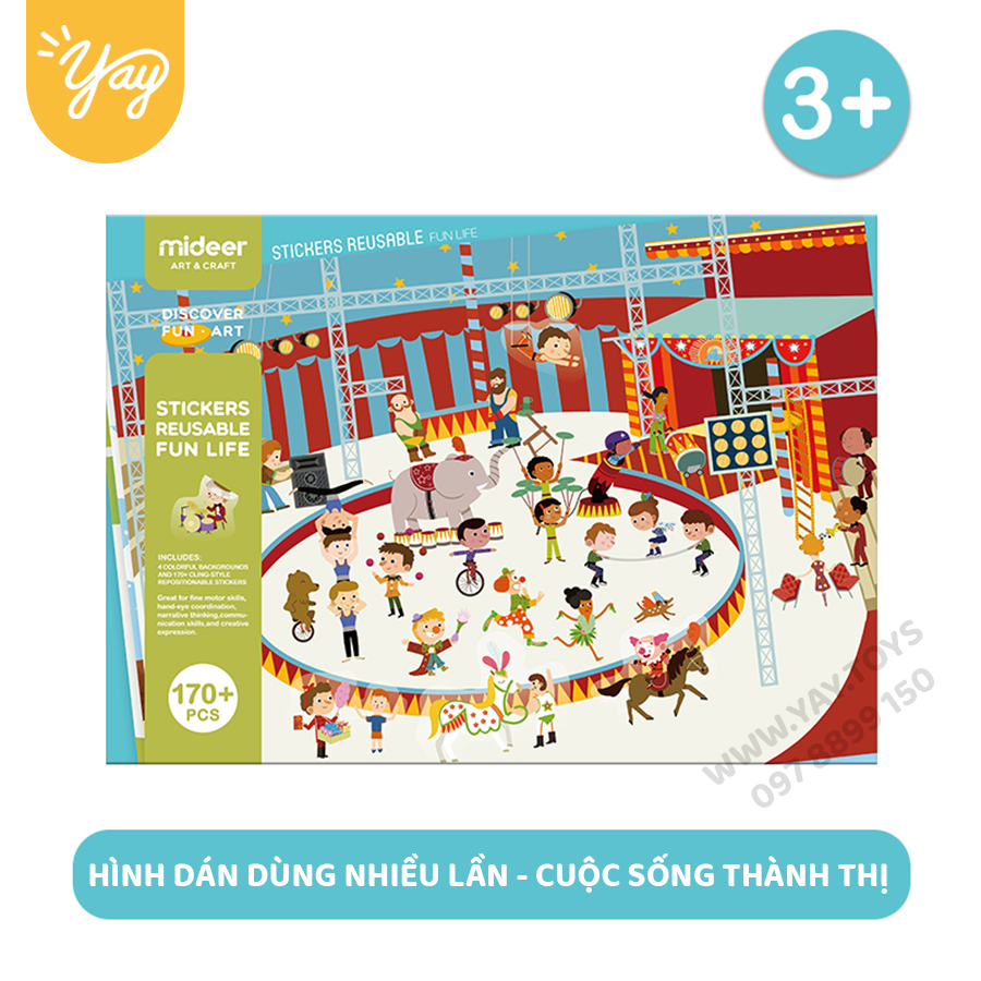 Hình Dán Dùng Được Nhiều Lần cho trẻ từ 3+ - Mideer