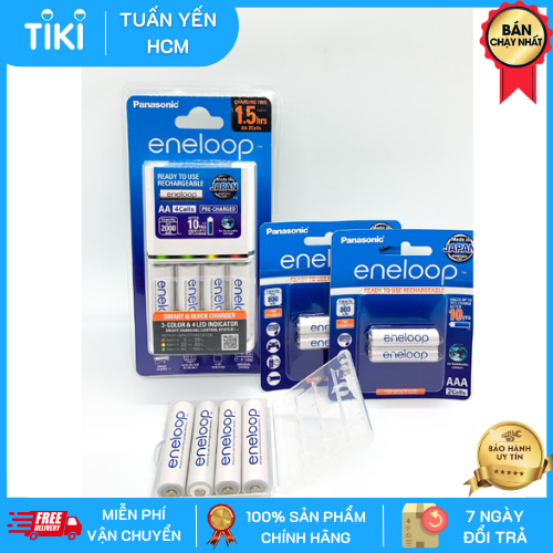 Bộ Sạc Nhanh Panasonic BQ CC55 Kèm 8 Pin Eneloop Made In Japan - Hàng Chính Hãng
