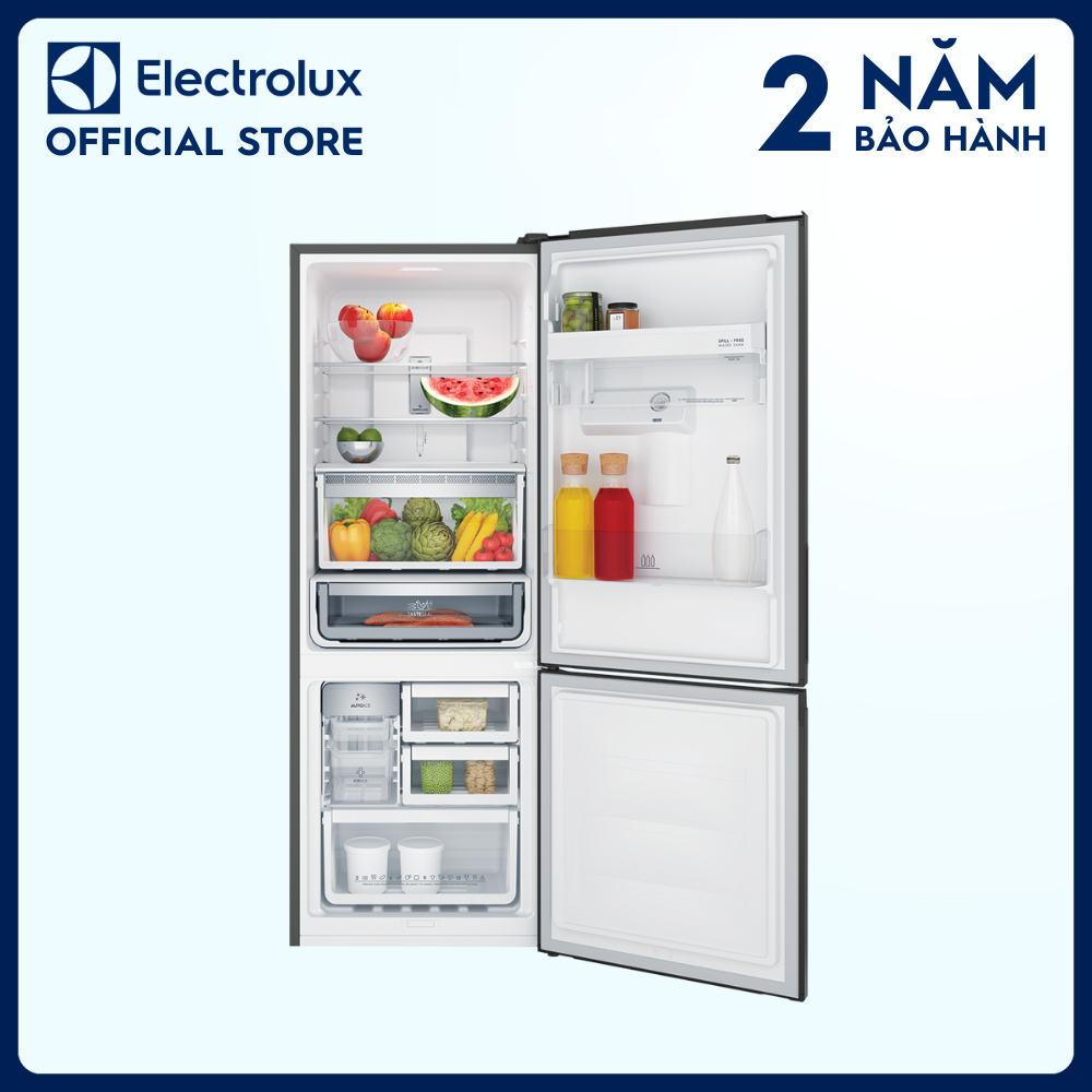 [Miễn phí giao hàng toàn quốc] Tủ lạnh Electrolux Inverter UltimateTaste 300 ngăn đá dưới có ngăn đông mềm 308 lít - EBB3462K-H - Làm đá tự động, lấy nước bên ngoài, nhiệt độ ổn định, khử mùi diệt khuẩn [Hàng chính hãng]