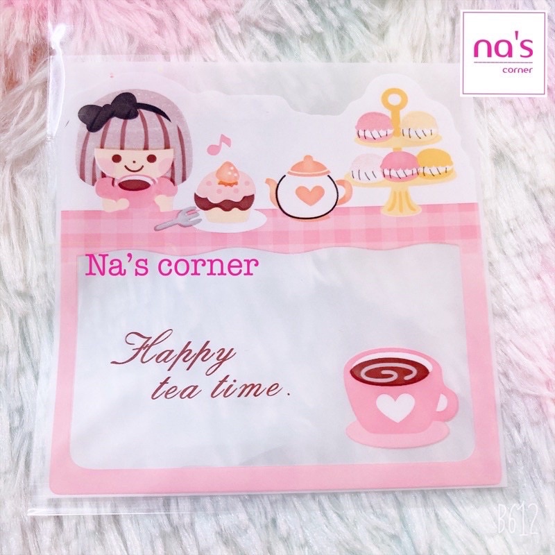 Bộ 10 cái túi kiếng 10x10cm tự dính đựng bánh kẹo, thun cột tóc, quà tặng nhỏ xinh