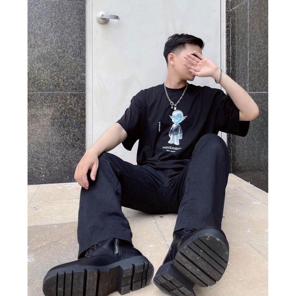 Áo thun unisex tay lỡ Now sài gòn SILVER ROBOT TEE || Hany shop