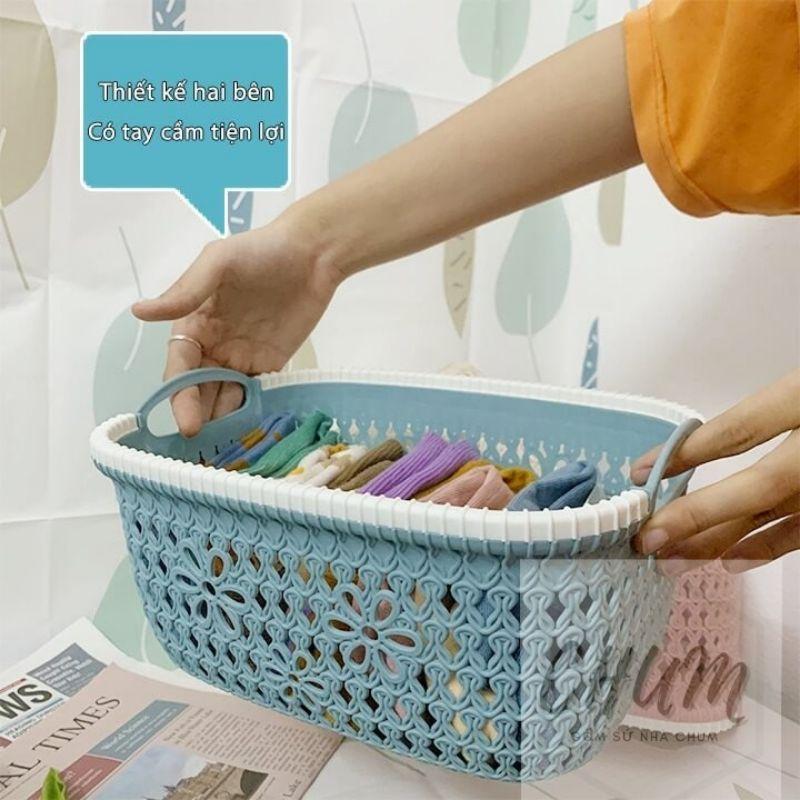Giỏ nhựa đựng quần áo, tất, đồ cho bé