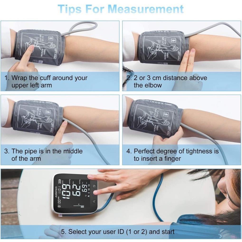 (FDA Hoa Kỳ + xuất USA) Máy đo huyết áp bắp tay Jumper JPD-HA121, Kết nối Bluetooth + APP, Bh 5 năm