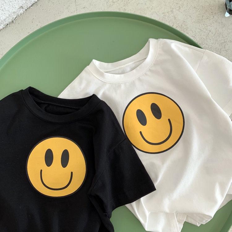 Áo Thun Cộc Tay Bé Trai Bé Gái BabyBoo Hình Smile Vàng Vải Cotton Thoáng Mát, Thấm Hút Mồ Hôi Tốt- PiBo Store