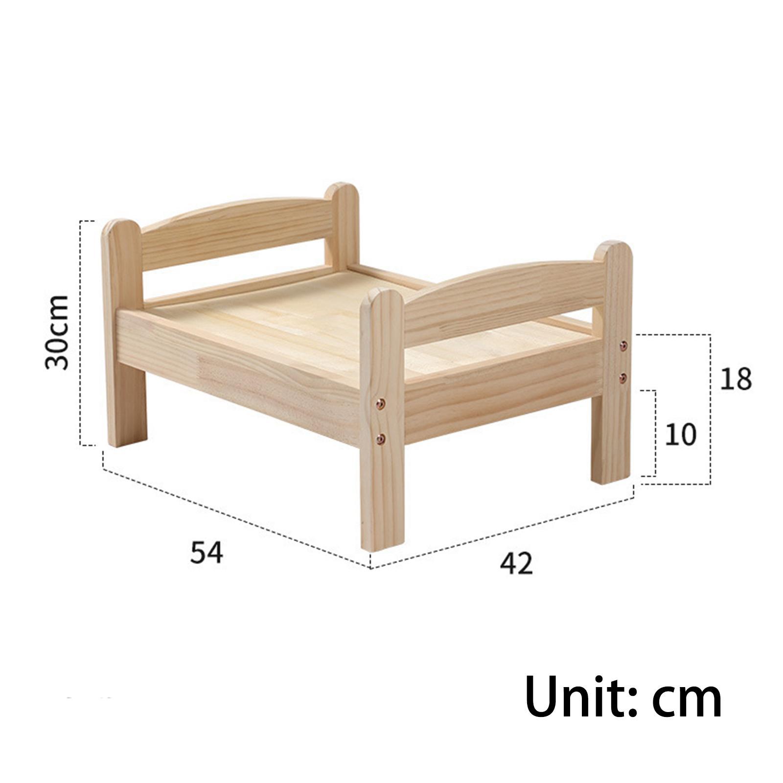 Pet Cat Bed, Small Dog Bed Wooden Kitten House for Indoor Cats and Puppy