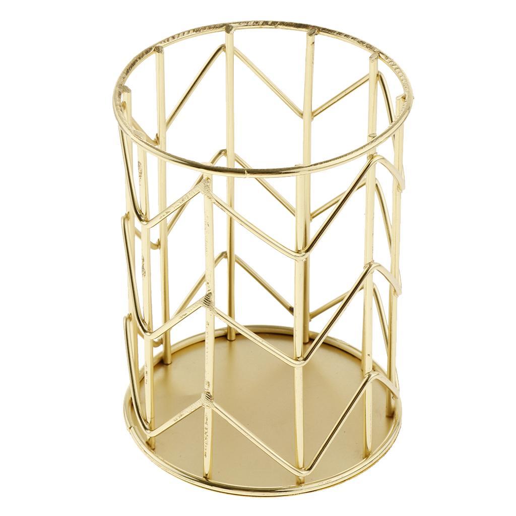 European   Wire Pencil Holder  School Office Golden