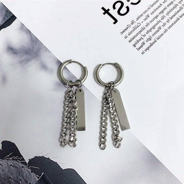 Bông tai thả xích dáng ngắn ngầu bá cháy 1 đôi unisex