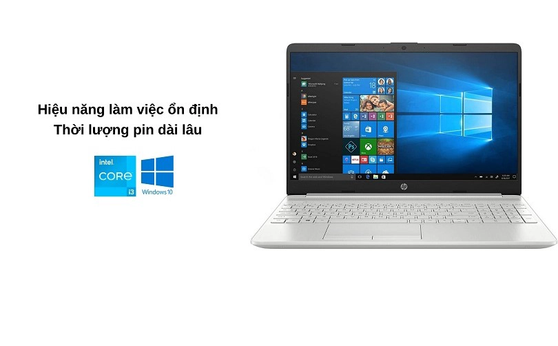 Laptop HP 15-DW3033dx (Core i3-1115G4, 8GB Ram, 256GB SSD NVme, 15.6 inch FHD, BT, Win10S, Silver - Hàng Nhập Khẩu
