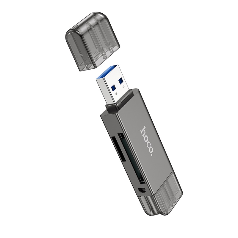 Đầu đọc thẻ nhớ cao cấp 3.0 đa năng 2 trong 1 tiện lợi (1 đầu USB, 1 Đầu typec) đọc thẻ camera, máy ảnh đọc thẻ SD+TF3.0- Hàng chính hãng