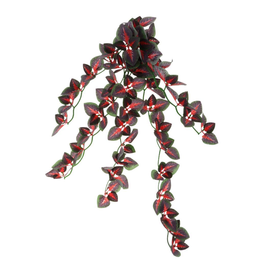 3 pcs Artificial Pet Reptile Terrarium Leaf Vines Vivarium Ornament Plant
