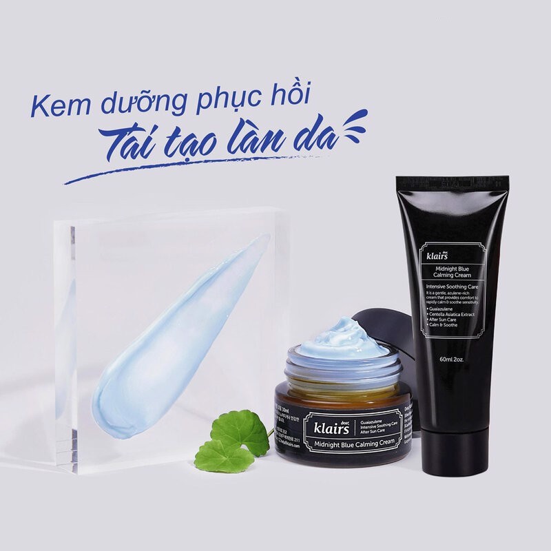 Kem Dưỡng Ẩm Klairs Làm Dịu Và Phục Hồi Da Ban Đêm Midnight Blue Calming Cream