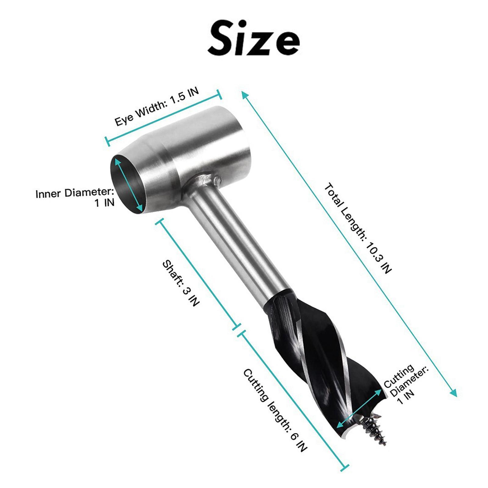 2x Stainless Steel Manual Wood Auger Survival Tools for Outdoor Emergency