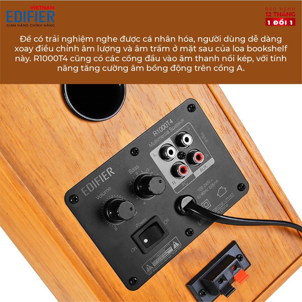 Bộ loa Bluetooth Bookshelf Hifi cao cấp EDIFIER R1000T4 - Tổng công suất 24W - 4" Bass Driver - Hàng chính hãng