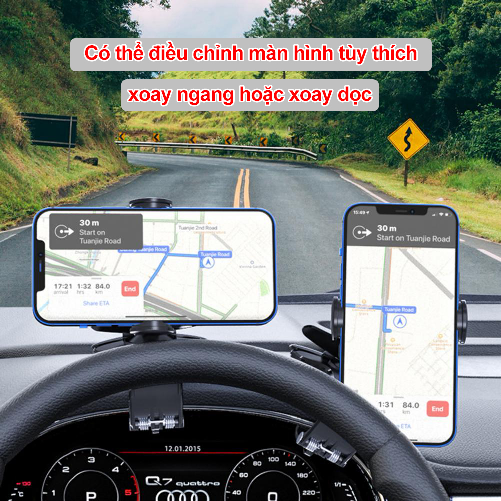 Giá đỡ điện thoại trên ô tô - Xoay 360 độ, chống rung hiệu quả