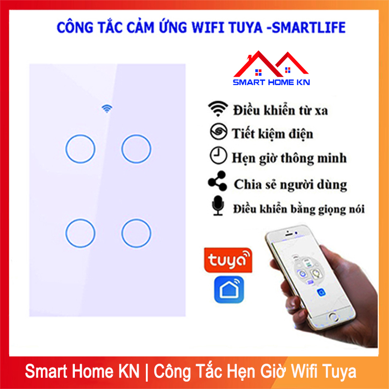 Công tắc thông minh Wifi Tuya, công tắc cảm ứng wifi điều khiển từ xa, hẹn giờ bằng điện thoại