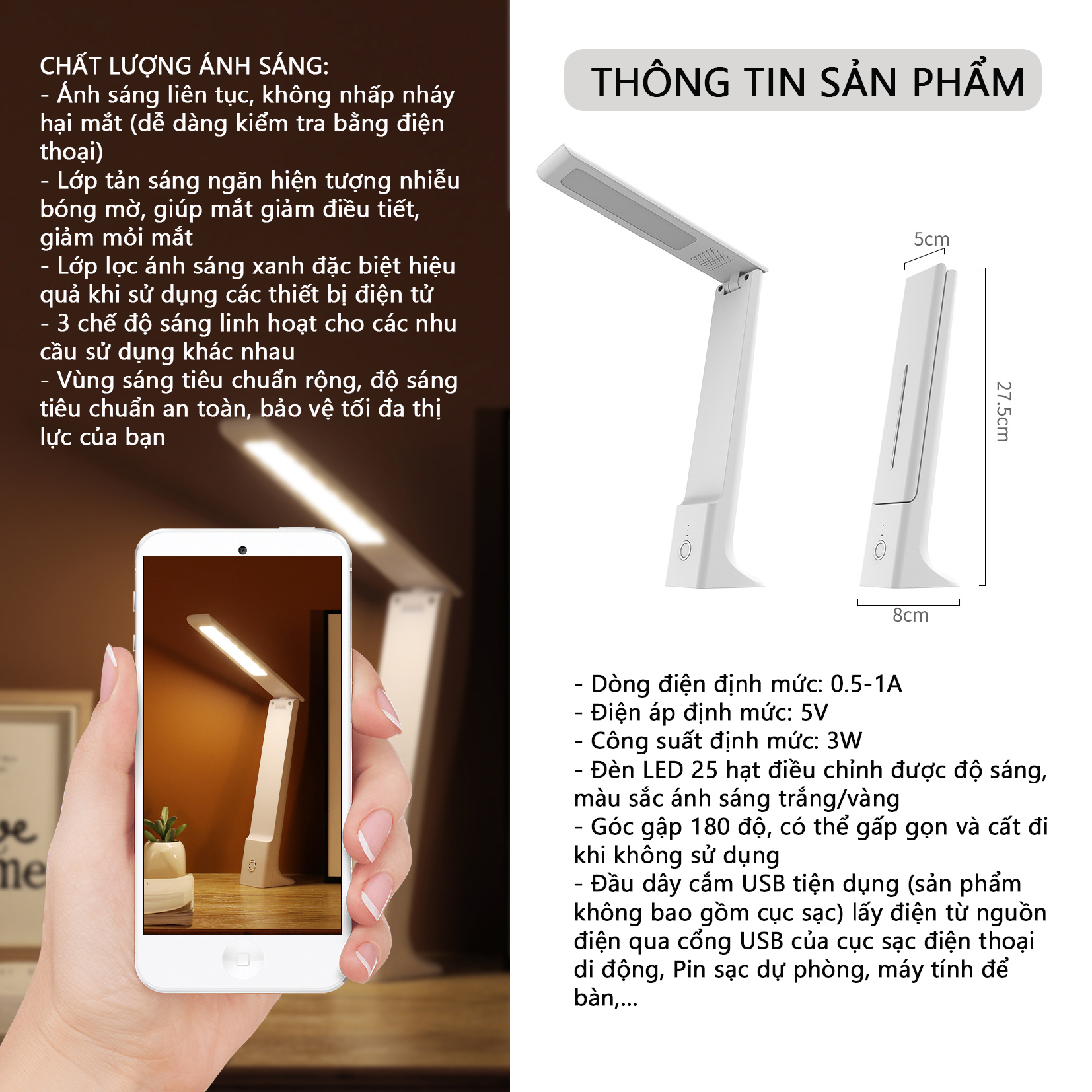 Đèn Bàn Học Đọc Sách , Đèn LED Để Bàn Bảo Vệ Mắt