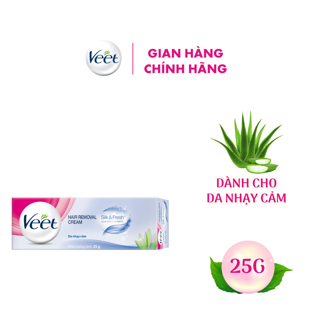 Kem tẩy lông cho da nhạy cảm Veet Silk Fresh 25g