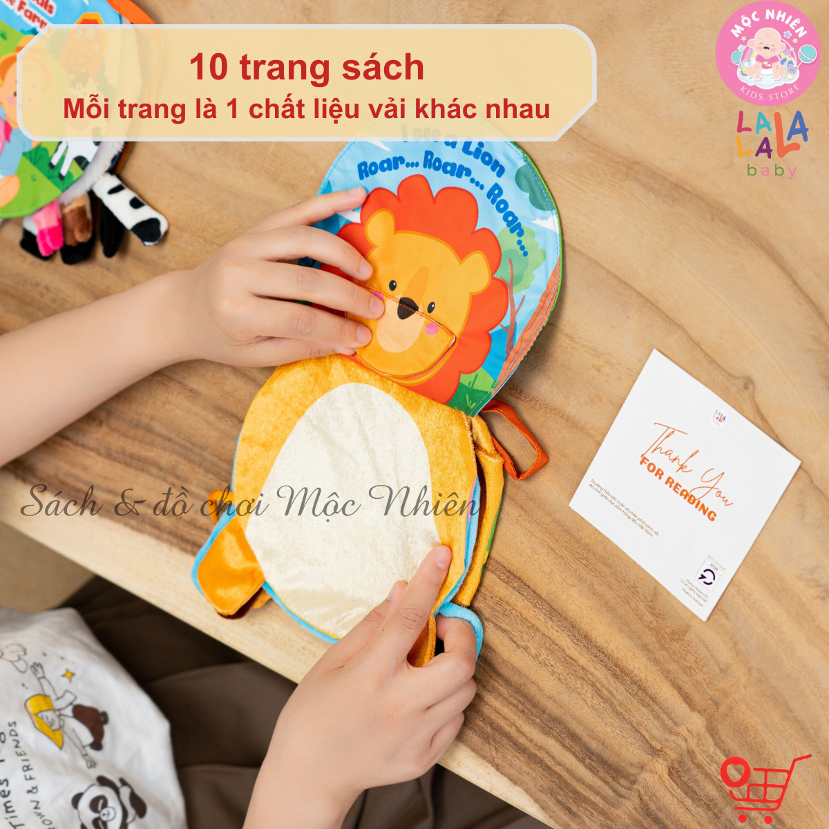 Sách Vải Lật Mở Đa Tương Tác Cho Bé từ 0 Tháng Tuổi, Kêu Sột Soạt Thú Vị - Lalala Baby