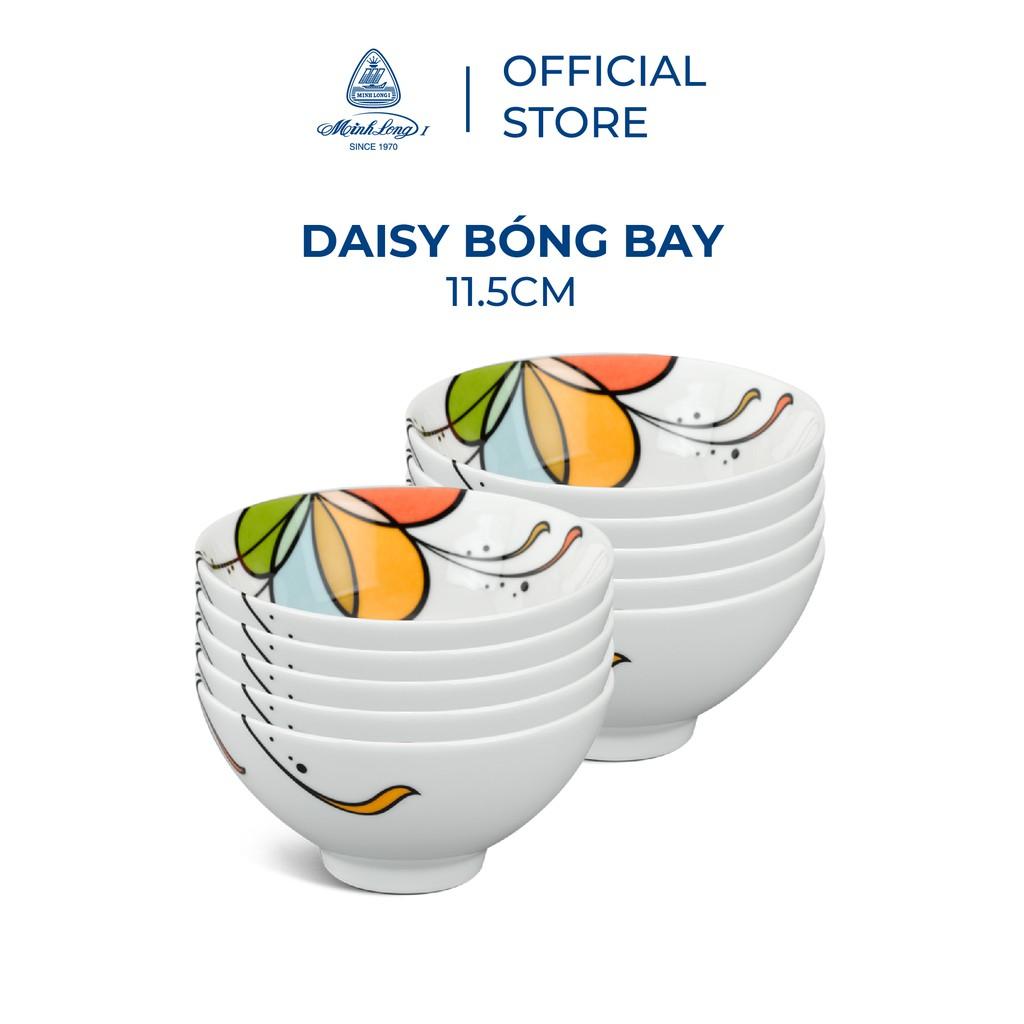 Bộ 10 chén sứ cao cấp Minh Long 11.5 cm - Daisy - Bóng Bay